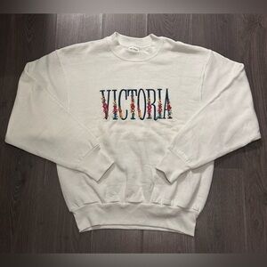 Vintage Victoria Embroidered Crewneck Sweater